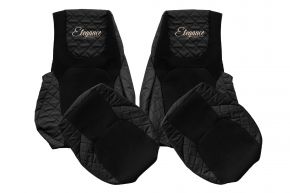 Fundas de asiento a medida ELEGANCE Q para DAF XG (desde 10.2021) - asientos idénticos - negras