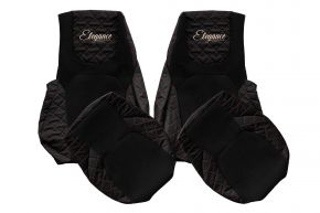 Fundas de asiento a medida ELEGANCE Q para DAF XG (desde 10.2021) - asientos idénticos - negras y rojas