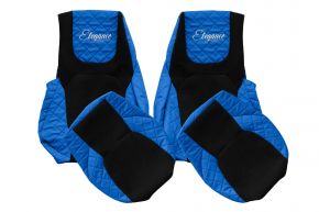 Fundas de asiento a medida ELEGANCE Q para DAF XG (desde 10.2021) - asientos idénticos - azules