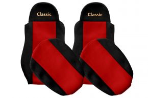 Fundas de asiento a medida CLASSIC para DAF LF (01.2001-12.2013) - rojas