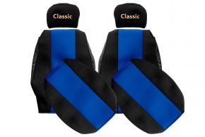 Fundas de asiento a medida CLASSIC para MAN F2000 (01.1994-12.2000) - cinturones fijados a los asientos - azules