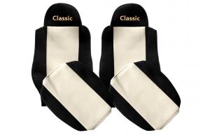 Fundas de asiento a medida CLASSIC para MAN TGA (01.2000-12.2010) - cinturones fijados a los asientos - beige claro