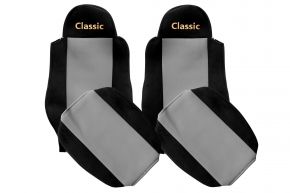 Fundas de asiento a medida CLASSIC para MAN TGA (01.2000-12.2010) - cinturones fijados a los asientos - grises