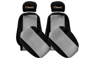 Fundas de asiento a medida CLASSIC para VOLVO FL (01.1998-12.2001) - reposacabezas regulables - grises