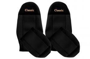 Fundas de asiento a medida CLASSIC para VOLVO FL (01.2002-12.2012) - cinturón acompañante fuera del asiento - negras