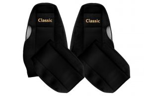 Fundas de asiento a medida CLASSIC para SCANIA 4 (01.1995-12.2004) - reposacabezas integrados - negras