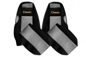Fundas de asiento a medida CLASSIC para SCANIA 4 (01.1995-12.2004) - reposacabezas integrados - grises