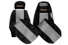 Fundas de asiento a medida CLASSIC para SCANIA 4 (01.1995-12.2004) - reposacabezas diferentes - grises