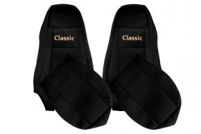 Fundas de asiento a medida CLASSIC para SCANIA G (01.2005-12.2016) - reposacabezas integrados - negras
