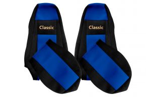 Fundas de asiento a medida CLASSIC para SCANIA G (01.2005-12.2016) - reposacabezas integrados - azules