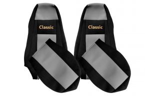 Fundas de asiento a medida CLASSIC para SCANIA G (01.2005-12.2016) - reposacabezas integrados - grises
