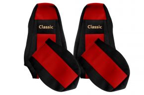 Fundas de asiento a medida CLASSIC para SCANIA G (01.2005-12.2016) - reposacabezas integrados - rojas