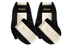 Fundas de asiento a medida CLASSIC para RENAULT PREMIUM II (01.2005-12.2013) - reposacabezas integrados - beige claro