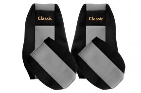 Fundas de asiento a medida CLASSIC para RENAULT PREMIUM II (01.2005-12.2013) - reposacabezas integrados - grises