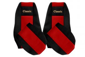 Fundas de asiento a medida CLASSIC para RENAULT PREMIUM II (01.2005-12.2013) - reposacabezas integrados - rojas