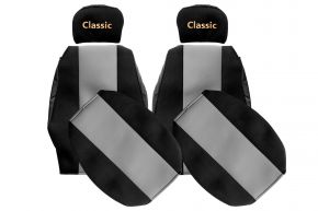 Fundas de asiento a medida CLASSIC para RENAULT MAGNUM INTEGRAL (01.1997-12.2001) - reposacabezas regulables - grises