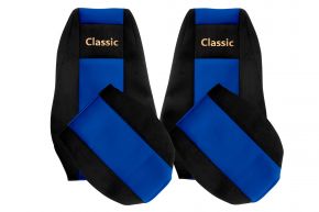 Fundas de asiento a medida CLASSIC para RENAULT MAGNUM MILLENIUM (01.2002-12.2007) - reposacabezas integrados - azules