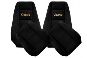 Fundas de asiento a medida CLASSIC para RENAULT MAGNUM NEW SIZE (01.2008-12.2013) - reposacabezas integrados - negras