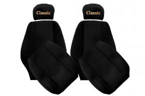Fundas de asiento a medida CLASSIC para MERCEDES AXOR (01.1996-12.2004) - reposacabezas regulables - negras