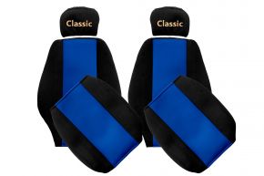 Fundas de asiento a medida CLASSIC para MERCEDES AXOR (01.1996-12.2004) - reposacabezas regulables - azules