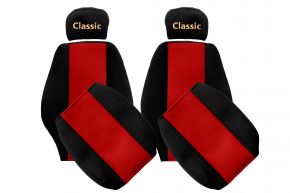 Fundas de asiento a medida CLASSIC para MERCEDES AXOR (01.1996-12.2004) - reposacabezas regulables - rojas