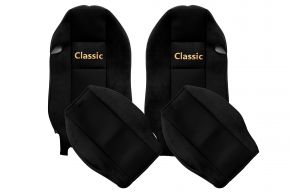 Fundas de asiento a medida CLASSIC para MERCEDES ACTROS MP 2 (01.2003-12.2006) - reposacabezas integrados - negras