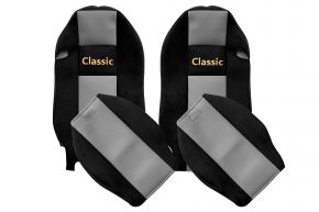 Fundas de asiento a medida CLASSIC para MERCEDES ACTROS MP 2 (01.2003-12.2006) - reposacabezas integrados - grises