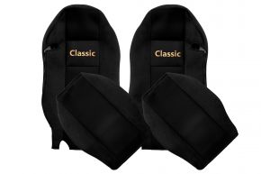 Fundas de asiento a medida CLASSIC para MERCEDES ACTROS MP 3 (01.2007-12.2010) - reposacabezas integrados - negras