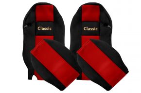 Fundas de asiento a medida CLASSIC para MERCEDES ACTROS MP 3 (01.2007-12.2010) - reposacabezas integrados - rojas