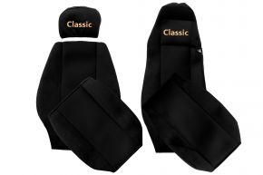 Fundas de asiento a medida CLASSIC para MERCEDES ACTROS MP 1 (01.1996-12.2002) - cabina MEGA SPACE - negras