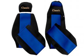 Fundas de asiento a medida CLASSIC para MERCEDES ACTROS MP 1 (01.1996-12.2002) - cabina MEGA SPACE - azules