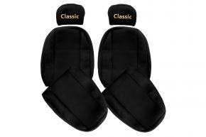Fundas de asiento a medida CLASSIC para MAN F2000 (01.1994-12.2000) - cinturón acompañante fuera del asiento - negras