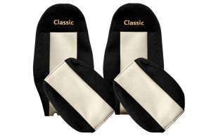 Fundas de asiento a medida CLASSIC para VOLVO FH 3 (01.2009-12.2012) - reposacabezas integrados - beige claro
