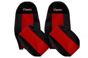 Fundas de asiento a medida CLASSIC para VOLVO FH 3 (01.2009-12.2012) - reposacabezas integrados - rojas