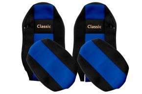 Fundas de asiento a medida CLASSIC para MAN TGX (01.2007-03.2020) - asientos normales (no ISRI) - azules