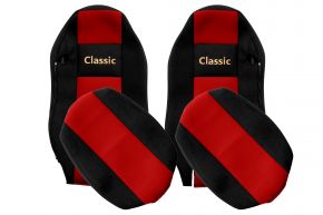 Fundas de asiento a medida CLASSIC para MAN TGX (01.2007-03.2020) - asientos normales (no ISRI) - rojas