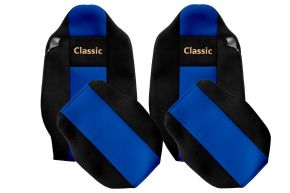 Fundas de asiento a medida CLASSIC para RENAULT T (01.2014-04.2021) - reposacabezas integrados - azules