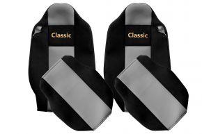 Fundas de asiento a medida CLASSIC para RENAULT T (01.2014-04.2021) - reposacabezas integrados - grises
