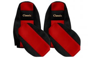 Fundas de asiento a medida CLASSIC para VOLVO FH 4 (01.2013-12.2019) - rojas