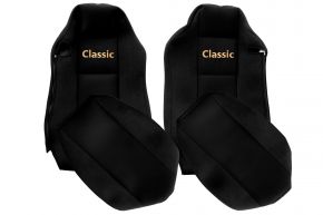 Fundas de asiento a medida CLASSIC para MAN TGX (01.2007-03.2020) - asiento conductor ISRI - negras