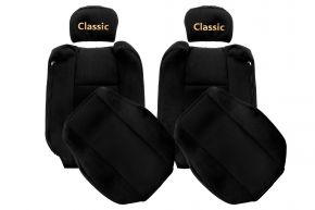 Fundas de asiento a medida CLASSIC para RENAULT T (01.2014-04.2021) - reposacabezas regulables - negras