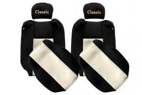 Fundas de asiento a medida CLASSIC para RENAULT T (01.2014-04.2021) - reposacabezas regulables - beige claro