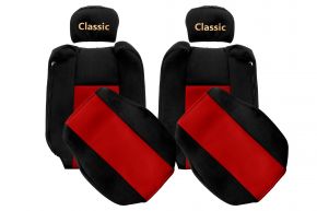 Fundas de asiento a medida CLASSIC para RENAULT T (01.2014-04.2021) - reposacabezas regulables - rojas