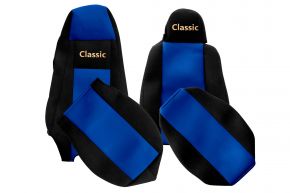 Fundas de asiento a medida CLASSIC para SCANIA G (01.2013-12.2016) - asiento conductor con micrófono - azules