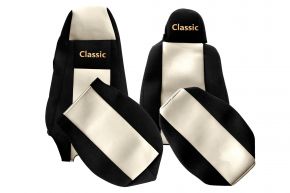 Fundas de asiento a medida CLASSIC para SCANIA G (01.2013-12.2016) - asiento conductor con micrófono - beige claro