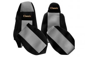 Fundas de asiento a medida CLASSIC para SCANIA G (01.2013-12.2016) - asiento conductor con micrófono - grises