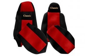Fundas de asiento a medida CLASSIC para SCANIA G (01.2013-12.2016) - asiento conductor con micrófono - rojas