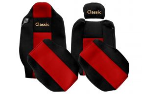 Fundas de asiento a medida CLASSIC para RENAULT T (01.2014-04.2021) - asiento acompañante sin reposabrazos - rojas