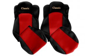 Fundas de asiento a medida CLASSIC para MERCEDES ACTROS MP 5 (desde 01.2019) - asiento acompañante abatible - rojas