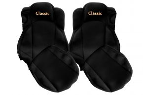 Fundas de asiento a medida CLASSIC para MERCEDES ACTROS MP 5 (desde 01.2019) - asientos confort - negras